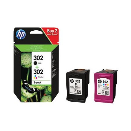 2 Cartouches compatibles HP 302XL - 1 Noir + 1 Couleurs