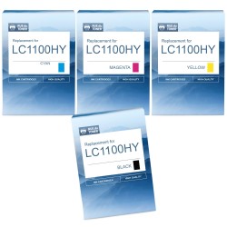 Cartouche d'encre équivalent à Brother Multipack LC1100HY Pack de 4 Noir, Jaune, Cyan, Magenta