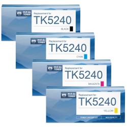 Toner équivalent à Kyocera Multipack TK5240 Pack de 4 Noir, Jaune, Cyan, Magenta