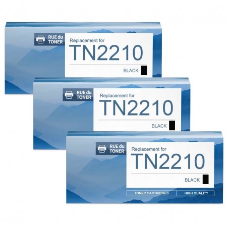 Toner équivalent à Brother TN2210 Pack de 3 Noir