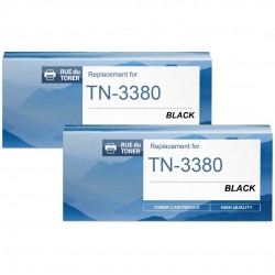 Toner équivalent à Brother TN-3380 2PK Pack de 2 Haute capacité Noir