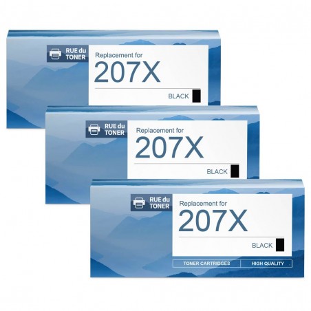 Pack de 4 cartouches d'encre HP 207A compatible - Avec puce