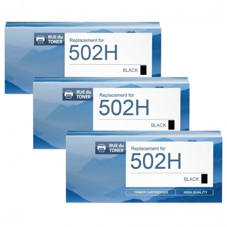 Toner équivalent à Lexmark 502H Pack de 3 Noir Toner équivalent à Lexmark 502H Pack de 3 Noir