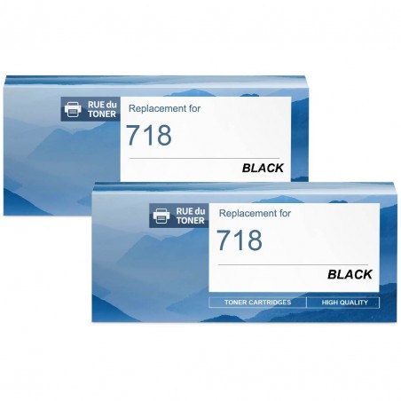 Toner équivalent à Canon 718BK Pack de 2 Noir Toner équivalent à Canon 718BK Pack de 2 Noir