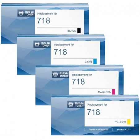 Toner équivalent à Canon 718 Pack de 4 Noir , Cyan , Magenta , Jaune Toner équivalent à Canon 718 Pack de 4 Noir , Cyan , Magenta , Jaune
