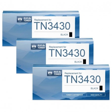Toner équivalent à Brother TN3430 Pack de 3 Noir Toner équivalent à Brother TN3430 Pack de 3 Noir