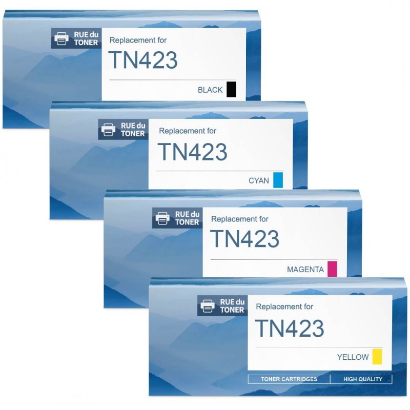 Pack de 4 cartouches compatibles Brother TN423-PCK TN423BK +
