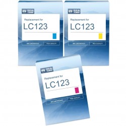 Cartouche d'encre équivalent à Brother LC123 Pack de 3 Cyan, jaune, magenta