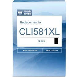 Cartouche d'encre équivalent à Canon CLI 581 XL BK Haute capacité Noir