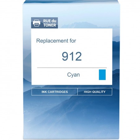 HP 912 Cartouche d'Encre Cyan Authentique (3YL77AE) pour HP OfficeJet Pro  8010 series / 8020 series