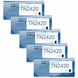 Pack de 5 toners compatibles TN2420 Brother