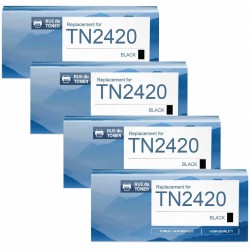 Pack de 4 toners compatibles TN2420 Brother