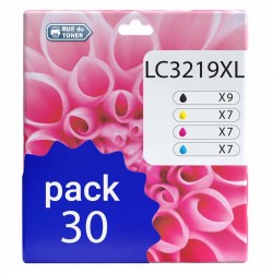 Pack de 30 Brother LC3219XL cartouches d'encre compatibles