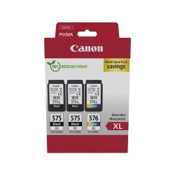 Canon 5437C004 Canon PG575XL/CL576XL 5437C004 Pack de 3 cartouches originales 2 x Noires, Couleur