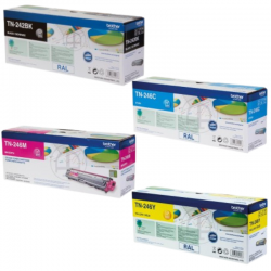 Brother TN242TN246-PCK Brother TN242BK TN242BK, TN246C, TN246M, TN246Y Pack de 4 Cartouches de toner originales Noir, Cyan, Jaun
