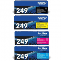 Brother TN249-PCK Brother TN249BK TN249BK, TN249C, TN249M, TN249Y Pack de 4 Cartouches de toner originales Noir, Cyan, Jaune, Ma