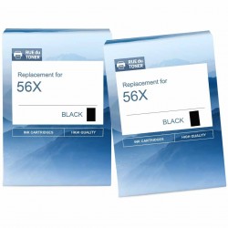 HP 56X CF256X Pack de 2 Cartouches de toner compatibles Noir