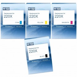  HP 220X W2200X, W2201X, W2202X, W2203X Pack de 4 Cartouches de toner compatibles Noir, Cyan, Jaune, Magenta
