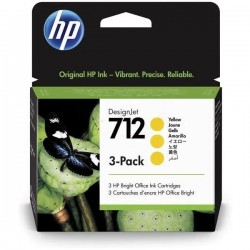  HP 712 3ED79A Pack de 3 cartouches originales Jaune