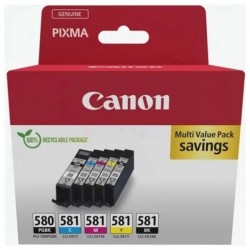  Canon PGI580/CLI581 2078C007 Pack de 5 cartouches originales Noir, Noir Photo, Cyan, Jaune, Magenta
