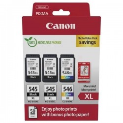  Canon PG545XL/CL546XL 8286B015 Pack de 3 cartouches originales 2 x Noires, Couleur