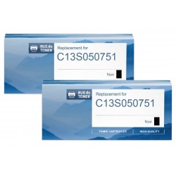  Epson C13S050751 Pack de 2 Cartouches de toner compatibles Noir