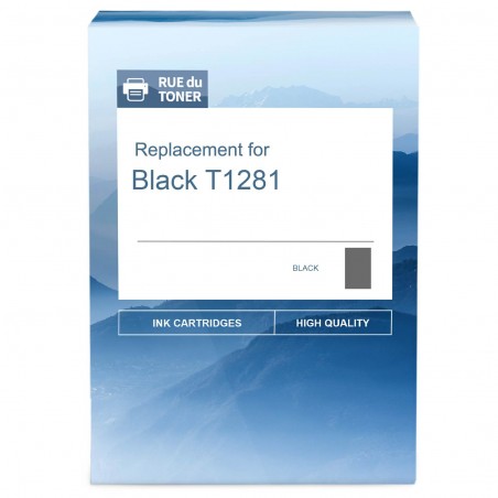  Epson Black T1281 C13T12814012 cartouche compatible Noir