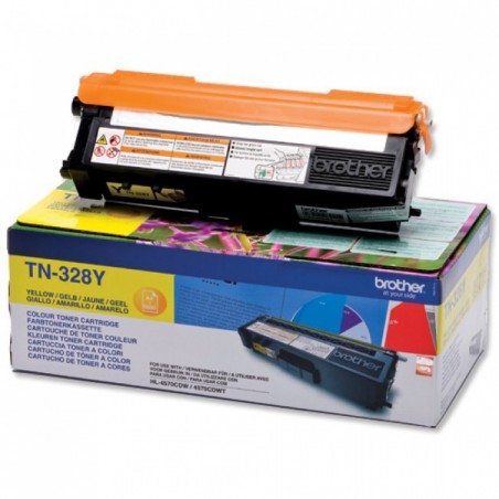 Brother TN328Y - à rendement élevé - jaune - original - toner Brother TN328Y - à rendement élevé - jaune - original - toner