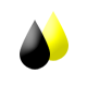 Encre consommable de couleur Noir, jaune